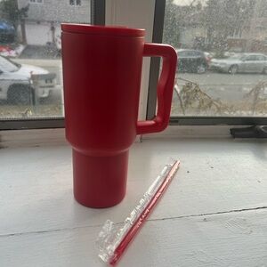 Macy's Vibrant Red tumbler Mug with Handle
